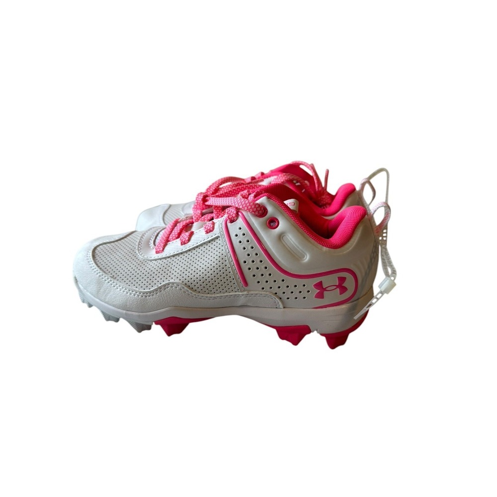 Under Armour Glyde White Pink Softball Cleats 3024331-101 Girls Youth Size‎ 1.5Y